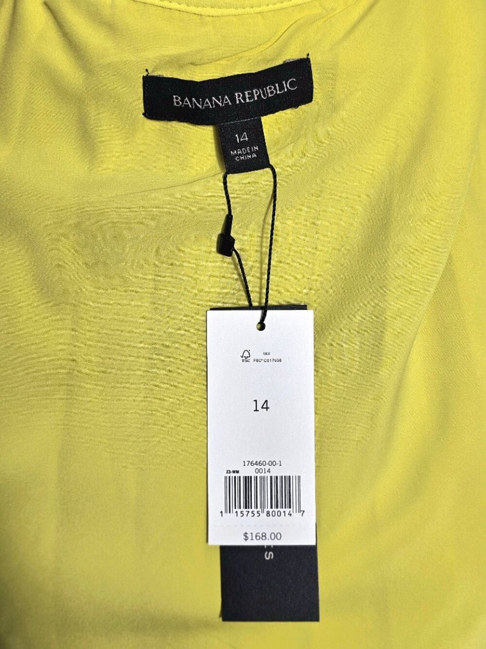 Banana Republic Pleated Midi Dress Size 14 NWT Yellow Strappy Summer Dress - Picture 12 of 14